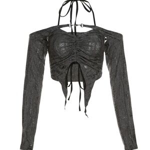 Elegant Black Long Sleeve Women's Top